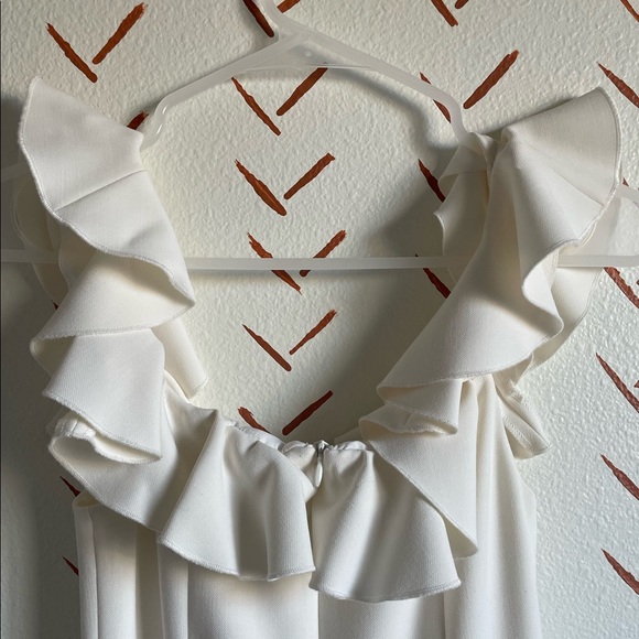 French Connection white ruffle jumpsuit - Picture 6 of 8